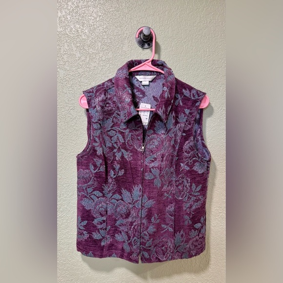 Christopher & Banks Jackets & Blazers - Christopher & Banks Purple Floral Vest